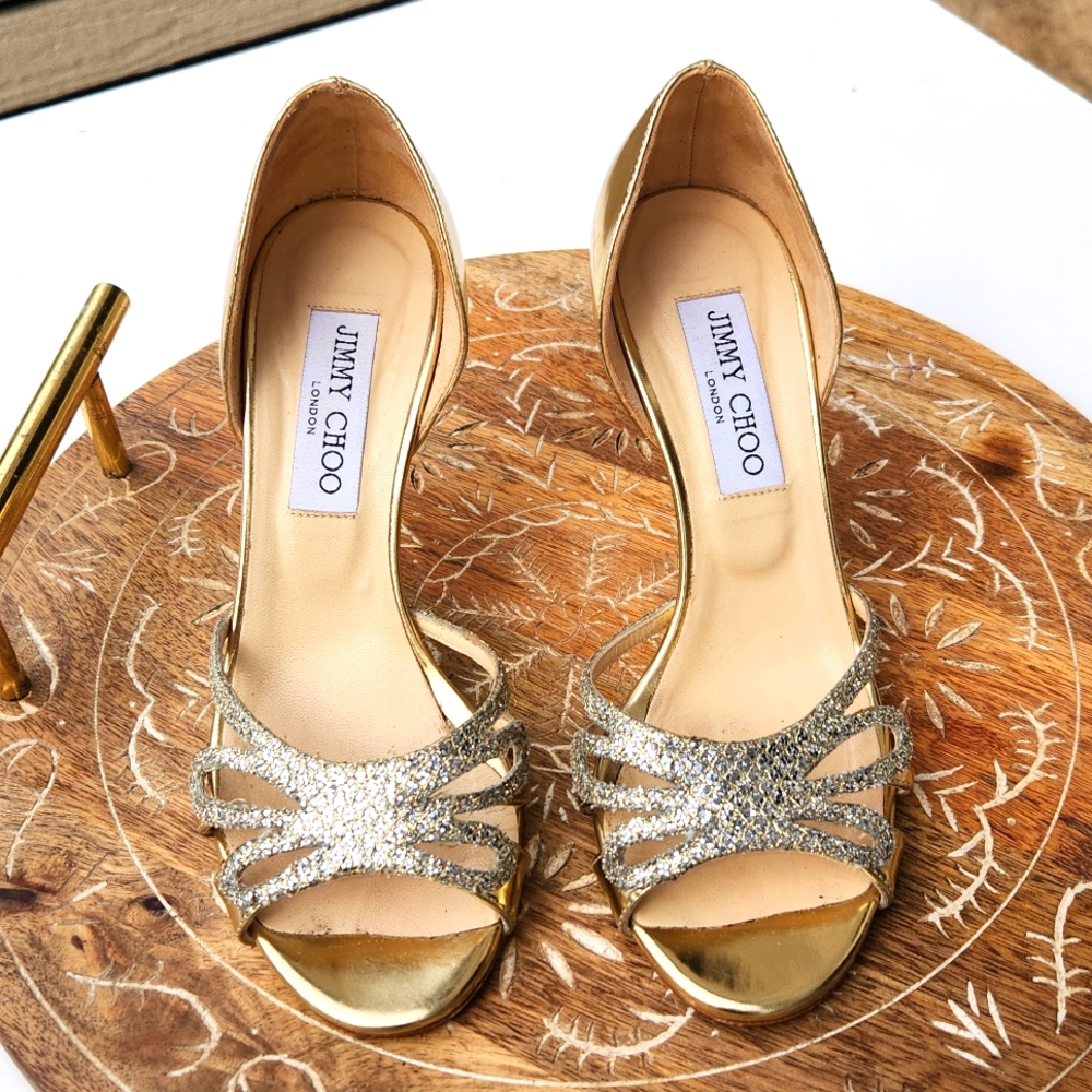 Jimmy Choo Metallic Gold & Silver High Heels - size 36 EU